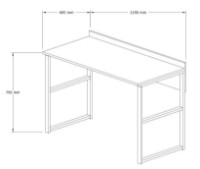 Masa de birou Trendy Deha Sapphire/Black 120x60x75cm GTR001100 imaginea #4 — magazin online Desire.md