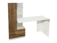 Masa de birou Trendy Domingos White/Walnut 149.5x120x61.5cm GTR000999 imaginea #3 — magazin online Desire.md