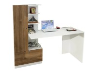 Masa de birou Trendy Domingos White/Walnut 149.5x120x61.5cm GTR000999 imaginea #4 — magazin online Desire.md
