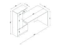 Masa de birou Trendy Domingos White/Walnut 149.5x120x61.5cm GTR000999 imaginea #5 — magazin online Desire.md