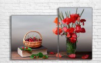 Pictură ArtDesign Poppies and cherries 121x80cm (E-10160)
