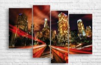 Pictură ArtDesign Red lines in the night 145х99cm (B-10092)