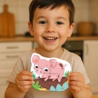 Puzzle Dodo Farm Animals 4in1 13pcs (4823115912466) imaginea #3 — magazin online Desire.md