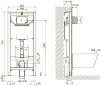 Инсталляция для подвесного унитаза Imprese i-Frame i9120W фото №2 — интернет-магазин Desire.md