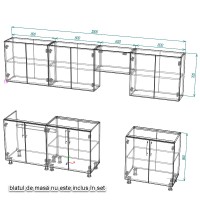 Кухонный гарнитур Smartex K1 300 White/Graphite (30038) фото №3 — интернет-магазин Desire.md