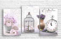 Pictură ArtDesign Retro background in lilac shades 110x60cm (R-10274)