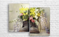Pictură ArtDesign Retro boots with flowers 101x80cm (R-10272)