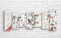 Pictură ArtDesign Retro letters and keys 165x65cm (R-10270)