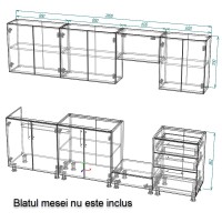 Кухонный гарнитур Smartex K4 280 White/Dark Oak (30160) фото №3 — интернет-магазин Desire.md