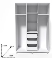 Dulap Smartex N12 140x52x210cm Дуб Светлый imaginea #2 — magazin online Desire.md