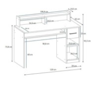 Masa de birou Trendy Eslem White 120x93.3x55cm GTR005750 imaginea #2 — magazin online Desire.md