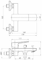 Смеситель для ванны VOLLE Toledo (1551.030101) фото №2 — интернет-магазин Desire.md