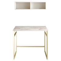 Masa de birou Trendy Gama White/Gold 90x75x60cm GTR005729 imaginea #2 — magazin online Desire.md