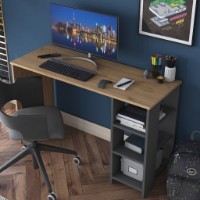 Masa de birou Trendy HA108 2585 Walnut/Anthracit 120x73.8x50cm GTR001112 imaginea #3 — magazin online Desire.md