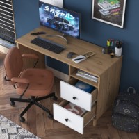 Masa de birou Trendy HA109 2633 Walnut/White 120x73.8x50cm GTR001117 imaginea #6 — magazin online Desire.md