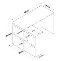 Письменный стол Trendy HA113 2035 Oak/White 120x74.8x96cm GTR001115 фото №3 — интернет-магазин Desire.md