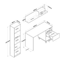 Masa de birou Trendy HA115 2642 Walnut/White 120x50x161.8cm GTR001122 imaginea #7 — magazin online Desire.md