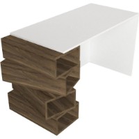Masa de birou Trendy Jenga White/Walnut 130x75x60cm GTR005727 imaginea #5 — magazin online Desire.md