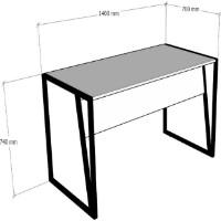 Masa de birou Trendy Kemer Walnut/Black 140x74x70cm GTR005738 imaginea #4 — magazin online Desire.md