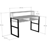 Masa de birou Trendy Kemo Walnut/Black 120x55x95.8cm GTR001106 imaginea #2 — magazin online Desire.md