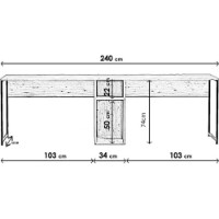 Masa de birou Trendy L196 Oak 240x74x60cm GTR005736 imaginea #5 — magazin online Desire.md