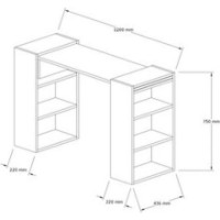 Masa de birou Trendy La indemana Walnut/White 124x43.6x75cm GTR001096 imaginea #2 — magazin online Desire.md