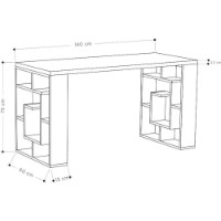 Masa de birou Trendy Labirint White/Dark Oak 140x75x60cm GTR000991 imaginea #2 — magazin online Desire.md