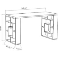 Masa de birou Trendy Labirint White/Oak 140x75x60cm GTR000992 imaginea #2 — magazin online Desire.md