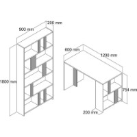 Masa de birou Trendy Lima Walnut/White Marble 120x60x75.4cm GTR001034 imaginea #2 — magazin online Desire.md