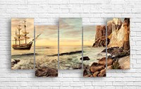 Pictură ArtDesign Sailboat near the rocks 163x80cm (R-10053)