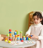 Развивающий набор Viga Block Tower Building Game (44679) фото №4 — интернет-магазин Desire.md