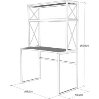 Masa de birou Trendy Mercan Black/Pine 105x155x50cm GTR001061 imaginea #3 — magazin online Desire.md