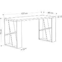Masa de birou Trendy Miere White/Anthracit 140x75x60cm GTR000989 imaginea #3 — magazin online Desire.md