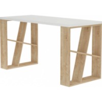 Masa de birou Trendy Miere White/Oak 140x75x60cm GTR000988 imaginea #2 — magazin online Desire.md