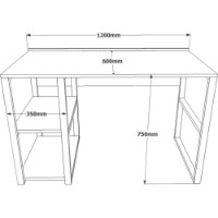 Masa de birou Trendy ML8-A Pin Atlantic 120x75x60cm GTR001081 imaginea #4 — magazin online Desire.md