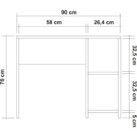 Masa de birou Trendy Mundus White 90x76x50cm GTR005708 imaginea #3 — magazin online Desire.md