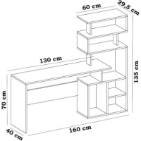 Masa de birou Trendy Next White 160x70x40cm GTR005685 imaginea #3 — magazin online Desire.md