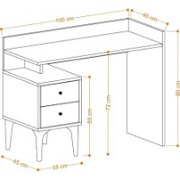 Masa de birou Trendy Puuk Dec0087 Oak 100x80x45cm GTR005696 imaginea #4 — magazin online Desire.md