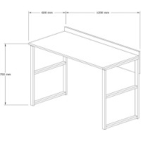 Masa de birou Trendy Rana Walnut/Black 120x60x75cm GTR001102 imaginea #4 — magazin online Desire.md