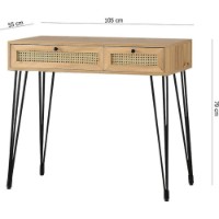 Masa de birou Trendy Sahra Oak/Black 105x79x55cm GTR001060 imaginea #3 — magazin online Desire.md