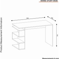 Masa de birou Trendy Snake White 120x75x60cm GTR005723 imaginea #4 — magazin online Desire.md