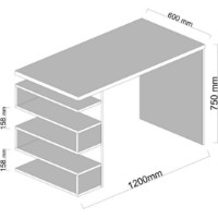 Masa de birou Trendy Snake White/Walnut 120x75x60cm GTR005724 imaginea #3 — magazin online Desire.md