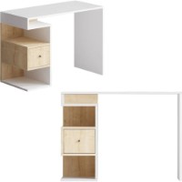 Masa de birou Trendy Tempus Dec0140 White/Oak 100x74x45cm GTR005693 imaginea #4 — magazin online Desire.md