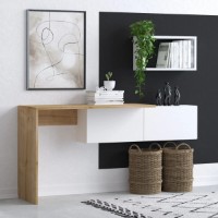Masa de birou Trendy Tiff White/Oak 145x74x45cm GTR005692 imaginea #4 — magazin online Desire.md