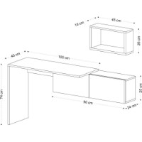 Masa de birou Trendy Tiff White/Oak 145x74x45cm GTR005692 imaginea #5 — magazin online Desire.md