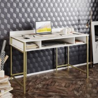 Masa de birou Trendy Tumata Gold/White 120x75x60cm GTR005753