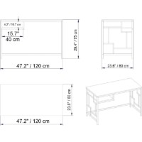 Masa de birou Trendy Victory Gold/White 120x75x60cm GTR005730 imaginea #3 — magazin online Desire.md