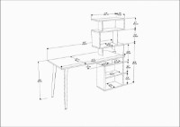 Masa de birou Trendy Vina White 133x146x55cm GTR005713 imaginea #3 — magazin online Desire.md