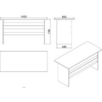 Masa de birou Trendy VO1-BA Walnut/Anthracit 140x73x60cm GTR001074 imaginea #2 — magazin online Desire.md