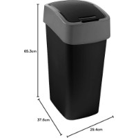 Урна Curver Flip Bin 45L Black (229411) фото №3 — интернет-магазин Desire.md